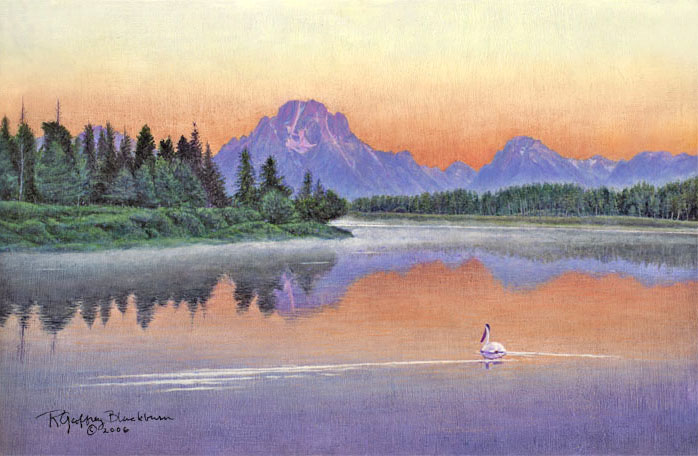 R. Geoffrey Blackburn "Floating Bird" oil painting