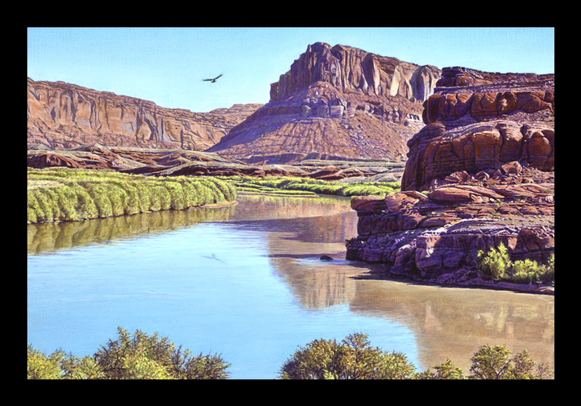 R. Geoffrey Blackburn"Soaring the Colorado" oil 								painting