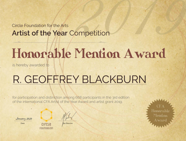 CFA-ArtistoftheYear - Honorable Mention - R. Geoffrey Blackburn