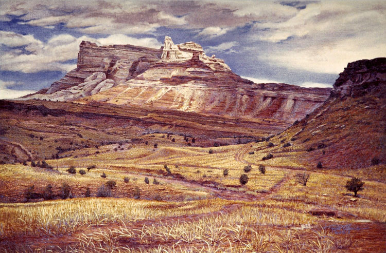 R. Geoffrey Blackburn Temple Mountain oil painting