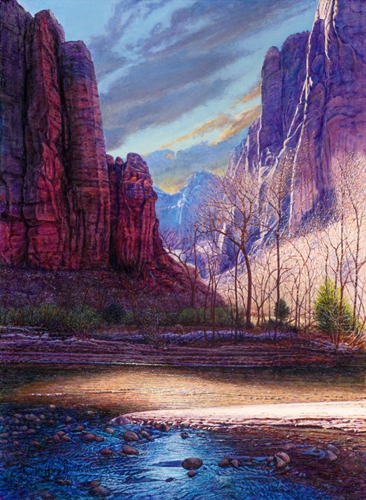 R. Geoffrey Blackburn Temple of Sinawava oil painting