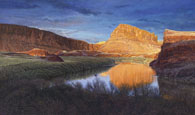 R Geoffrey Blackburn canyons paintings: Twilight on the Colorado