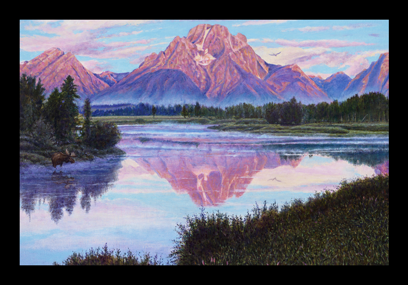 R. Geoffrey Blackburn"Teton Dawn" oil painting